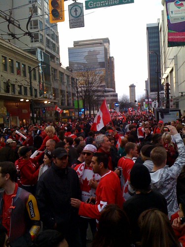 Robson Street and Granville right now. This city has never been alive  like this #van2010 #tnmh